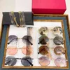 2022 مصنع الجملة جودة عالية وارن VA2040 إطار صغير سلسلة معدنية نظارات شمسية شنقا أزياء المرأة