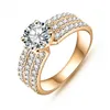 Ring Fashion New Fashion Zircon Copper Wedding Rings Platinum Rose Gold Wholesale