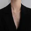 100% 925 Gümüş Yıldız Kolye Kolye Takı Minimalizm Chocker Kolye Vintage Collier Bijoux Femme Kolye Kadınlar Için Q0531