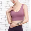 Kvinnor Yoga Skinny Vest Fashion Trend Back Deep V Sport Vest Bra Kort Toppar Kvinna Vacker Tillbaka Fitness Running Underkläder Stötskyddad Bra