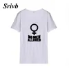 Srivb No Men ammessi Lettera T Shirt Donne Tumblr 2019 Estate divertente Tee Shirt Femme Plus Size modo delle donne maglietta Camiseta Mujer