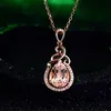 Water drop rose gold chain Necklace women diamond necklaces wedding jewelry gift will and sandy