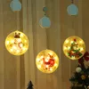 Xmas LED Wiszące światło Wesołych Świątecznych Okna Wiszące Zaświecone Wisiorek Kolor Drukowanie Okrągły kształt kurtyny światła