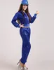 Stage Wear Girl Women Modern Sequined Hip Hop Dancing Tops+Pants Costume Men Party Performance Dance Adult Jazz Clothing Costume1