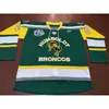 Chen37 Men Green Green Full Embroidery #16 Humboldt Broncos Humboldt Strong Straschnitzki Hockey Jersey أو Custom أي اسم أو رقم Retro Jersey