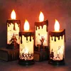PheiLa LED Flammes Lumière Chaude Bougies Lampe À Piles pour Halloween Intérieur Salon Horreur Décoration H1222