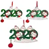 Navidad Cuarentena Muñeco de nieve Ornamentos personalizados Adornos Sobrevivientes Familia de 3 4 5 con máscaras faciales Decoración de manos desinfectadas Mano Juguetes creativos YHM19