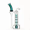 11.8in tall bamboo glass water bongs hookahs smoking miniature pipes oil recycler dab rigs beaker bong with 14mm ash catcher