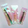 Lange Shape Rainbow Pink Self Seal Bag Iridescent Clear Lipgloss Packaging Tassen Cosmetische Plastic Laser Rits Tas LX3258