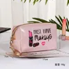 Mode PU Läder Kosmetiska Förvaringspåsar 2021 Nya Kvinnor Make Up Bag PVC Pouch Tvätta Toalettsaker Bag Travel Organizer Fodral Gratis frakt