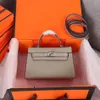 مع Box Classic Designer Women Handbag Shoulder Bag Style Mini Strap Crossbody Tote Purse High Quality جلد أصلي نخيل طباعة 12 لونًا