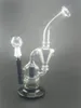 Glasklares Glasöl-Dab-Rig-Rauchwasserbong-Wasserpfeife mit schwarzem Boden für Tabakpfeifenzubehör mit Gelenk