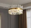 2021 Morden LED Crystal żyrandol oświetlenie do salonu ze złotą / chromowaną stal nierdzewną 110V / 220 V Lampa wisiorek