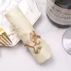 10pcs 3D creative hollow leaf napkin buckle wedding hotel napkin ring 201124