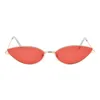 Gudzws Vintage Cat Eye Sunglasses Small Metal Frame Super Lightweight