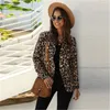 Dames motif léopard vêtements d'extérieur tendance de la mode cardigan à manches longues manteaux à double boutonnage designer femme automne mince vestes lâches décontractées