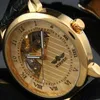 Winner Merk 2021 Nieuwe Collectie Heren Heren Golden Case Skeleton Dial Clear Back Fashion Roma Dial Watch