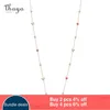 Thaya Design Original Argent Couleur Long 80 cm Collier Coeur Forme Émail Or Rose Chaîne Pendentif Fine Bijoux Pour Femmes Cadeau Q0531