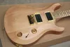 Chitarra elettrica color legno naturale con pickup Humbucker Tastiera in palissandro Intarsio per uccelli Può essere personalizzato come richiesto9148126