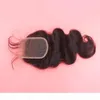 5x5 blekt knutar Tre del spetsar framstängning Body Wave Human Brasilian Hair 3 Way Parting spetsstängning9972974