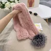 Knitted Scarf Real Rex Rabbit Fur Neckerchief Woman Autumn And Winter Fashion Thermal Shawl Accessories 2020 -