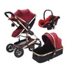 Luxury Baby Stroller 3 in 1 High Landscape Stroller Folding Trolley and Car Seat Newborn Travel System