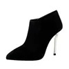 Boots 2021 Fashion Women Zipper Ankle Solid Color Female Pointed Toe Womens Sexy Pumps Casual Party Ladies Short Boots1