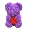 25cm Teddy Rose Bear Fleur Artificielle Rose d'Ours Décoration de Noël pour la Maison Valentines Femmes Cadeaux RRE12461