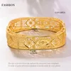 Bangle 24k Dubai 4Pcs/lot Gold Color Bangles For Women Bride Wedding Ethiopian Bracelet Africa Arab Jewelry Charm Bresslate