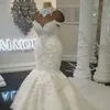 Abiti da sposa Custom Made Luxury Dubai Arabo Sirena Abiti da sposa Plus Size Perline Cristalli Corte dei treni robe de mariee abiti 2022