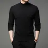 Maglione pullover a collo alto da uomo autunno e inverno Moda tinta unita Camicia a fondo spessa e calda Abbigliamento maschile di marca 201221