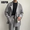 IEFB / desgaste masculino chique casual terno jaqueta outono na moda coreano moda patch manguito casazl oversize streetwear blazer 9y1356 201027