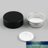 3G Mini Clear Glass Cream Jar 3ml Kosmetischer Behälter Make -up -Jar -Topf mit schwarzem Silberlid -Deckelschraub6384261