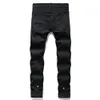 Black Stitching Men's Jeans Autumn Plaid Print Skinny Pants Pantalones Para Hombre Vaqueros