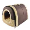 2 en 1 maison et canapé pour chien lit chat chiot lapin animal chaud doux chaud animal chenil canapé sac de couchage maison chiot grotte lit LJ201028