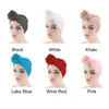 Mulheres Knot Bonnet Cap Hijab Tie macia moda Moda Muslim Turban Hat Head Wrap Sconheira Longo Faixa de cabeça sólida32916958783234