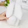 Bunny Rabbit Fur Plush fuzzy fluffy mjuka fodral för iPhone14Promax 14Pro 14Plus 14 13Promax 13Pro 13 12 11 Pro Max XR Faux Wool Lux3644557