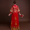 Robe formelle rouge poids 90--95 kg peut porter le costume de mariage royal Cheongsam mariée Vintage robe de phénix de broderie traditionnelle chinoise