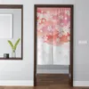 Japansk noren blomma fågel karp dörr gardin ta dig lycka till hem inredning sovrum kök kort plysch färgstark konstnärlig gardin LJ201224
