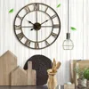 47см 3D круговые ретро римские настенные часы кованые полые железные старинные большой немой декоративные настенные часы дома украшения стены T200616
