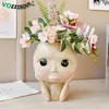 Nordic Art Human Head Vase Vase Face Flower Pot Coll Design Crother Pots милый домашний декор суккуленты плантаторная форма головы y200723