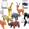 HobbyLane 53pcs / set Mini Jungle Animal Toy Set Dinosaure Faune Modèle Enfants Puzzle Early Education Gift LJ201027