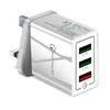 Carregador de Parede USB 3 Multiport QC 3 0 Rápido Cubo Hub Reino Unido Adaptador UE UE UK Plug for Home Travel Office Thone Acessórios