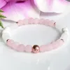 MG1085 Nouveau Design 6 mm Mat Rose Quartz Huile Essentielle Bracelet Clair Quartz Lave Enegry Bijoux Mala Diffuseur Bracelet Pour Femmes6279400