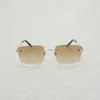 Accessoires fins Lunettes de soleil antiques sans monture pour hommes et femmes, monture surdimensionnée, nuances Oculos Gafas pour la conduite en plein air 011B français