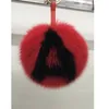 Personalizzato 15 centimetri Big Fluffy Bugs Pompon Portachiavi Alfabeto Palla di pelo di volpe Pom Pom Portachiavi Zaino Borsa Borsa Charms Regalo T200804