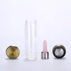 550ml Natural Crystal Obelisk Wand Elixir Gemstone Dual Layer Glass Water Bottle Quartz Healing Stainless Steel Cup