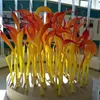 Art Glass Garden Sculptures Orange Yellow Floor Lamp Custom Murano Spears for Home Decor Indoor or Outdoor Art Crafts 20 by 32 Inches