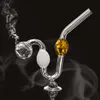Färgrik oljebrännare Pipe Portable Glass Vattenrör Serpentin Bent Typ Tjock Pyrex Downstems Rig Rund av Små Glas Tobak Bubbler Skålar för rökning Tillbehör