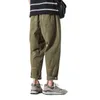 Mężczyźni Harem Spodnie Cargo 2021 Wiosna Nowy Casual Loose Solid Color Hip Hop Dna prosto-nogi Harajuku Streetwear Jogging Spodnie G220224